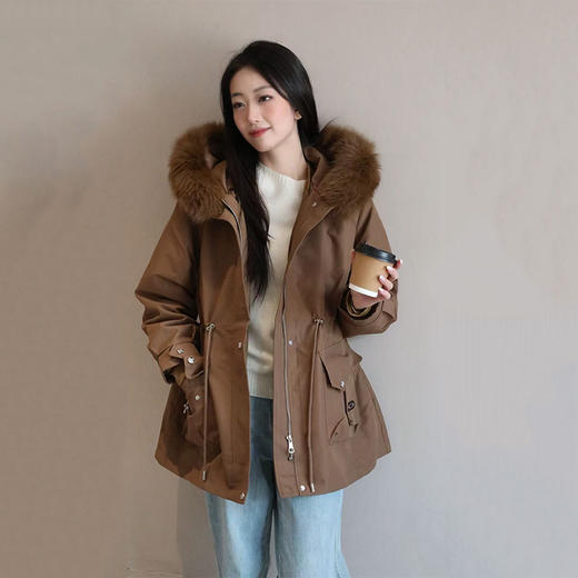 SUSX品牌直发 新款暖冬狐狸毛领兔毛内胆可拆卸派克服（预售15天发货） 商品图9