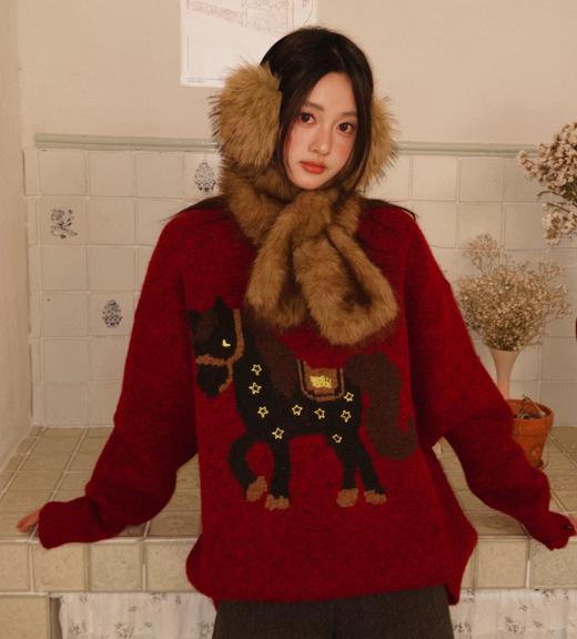 老米优品🎈新年氛围感~《小马绵羊毛混纺毛衣》喜庆又减龄！复古色调，新年限定！ 商品图1