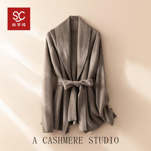 100%Baby小山羊绒~青果领加厚羊绒开衫系带外套BABY250472 商品图0