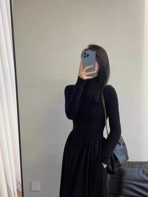 美洋同款王炸小黑裙慵懒神秘拉绒百搭气场连衣裙 商品图10
