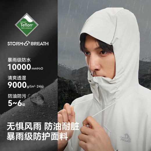 伯希和冲锋衣男新款Teflon三防专业登山服全压胶户外防水徒步外套 商品图1
