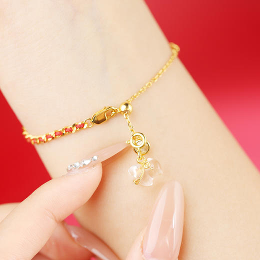 【宫里上新】盛世传祥·马上有福白水晶红绳手链 商品图4