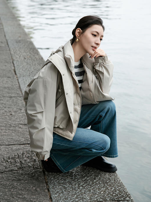 【风衣外套+羽绒服 两件套】25年秋冬新品女士短款防风保暖外套 商品图0