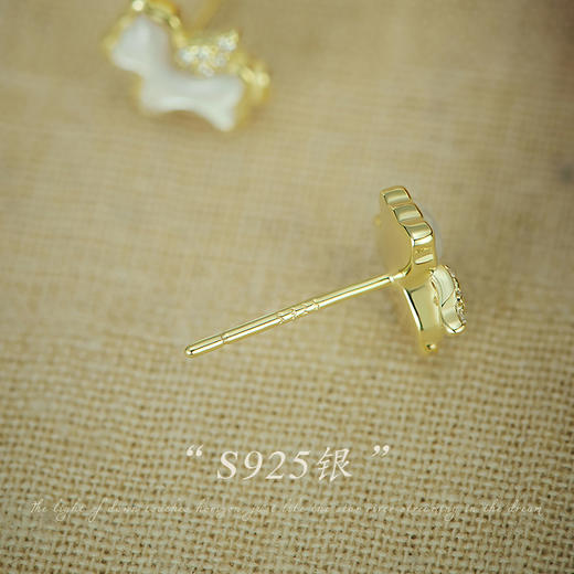 Oflye潮流饰品  S925银白贝母小马耳钉女新款精致高级感锆石轻奢马年耳饰气质耳环 商品图3