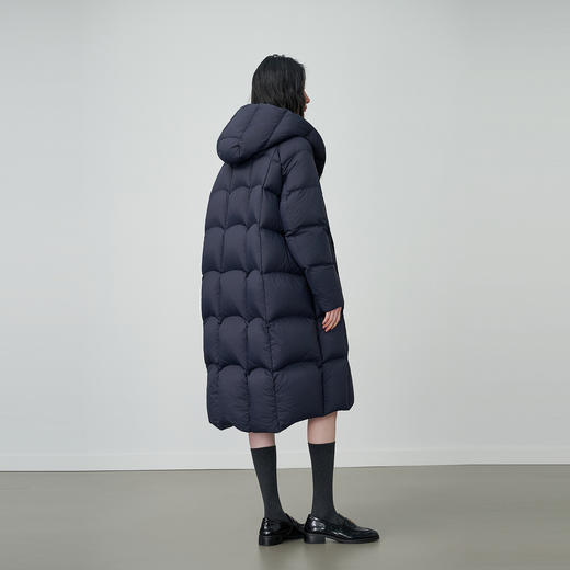 NEELLY纳俪商场同款冬季新款宽松休闲长款羽绒服女90鹅绒保暖外套N25124L03324 商品图1