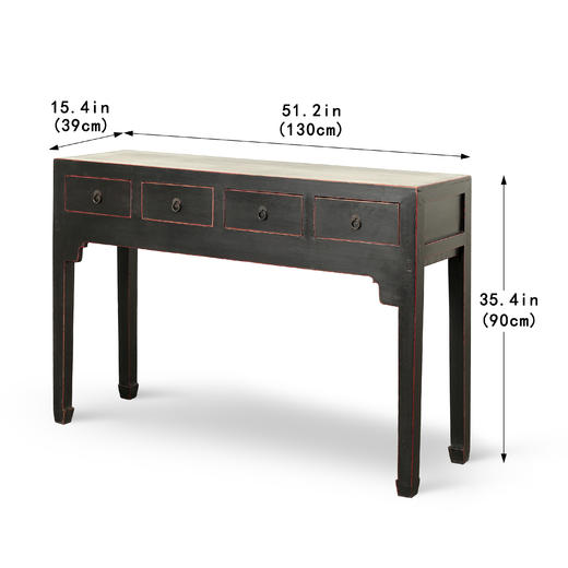 黑四屉桌 商品图2