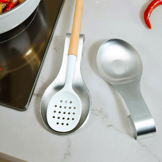 锅铲托架 不脏台面 | 意大利尚尼帕尔玛炊具搁架 保持灶台洁净 隔热防烫 不占台面（18/10优质不锈钢） 商品图2