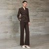 IWY/咖色西装套装女秋冬阔腿裤职业装双排扣收腰通勤正装两件套WCP376 商品缩略图2