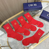 秋冬特惠💰130【一盒五双】迪家袜子 红红火火过年袜 字母男女款刺绣高筒袜子 商品缩略图8