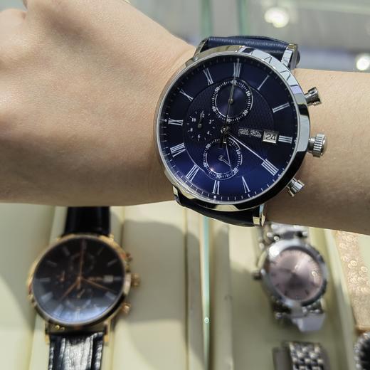 follifollie男士大表盘日历计时多功能表盘大气石英腕表表盘尺寸40mm 商品图3