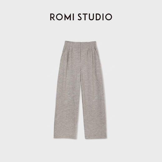 ROMI STUDIO“简约利落”100%羊毛舒适阔腿高腰毛呢长裤RWCAXU6878 商品图0