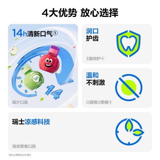 【38限时价】参半益生菌清新漱口水 苹果派对味 红/绿款350ml 商品图2