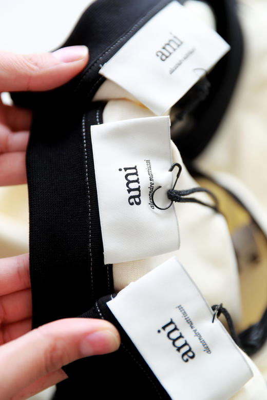 黑白拼接tee，胸口刺绣工艺。插肩袖设计全棉法式情侣半袖E010860 商品图1