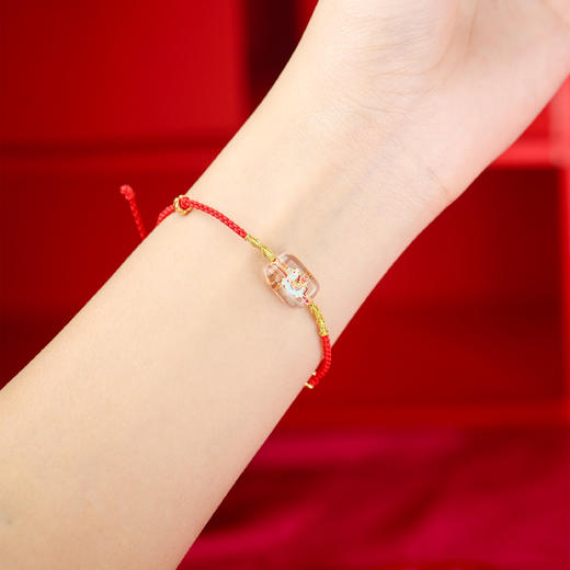 【宫里上新】马上有钱·925银珐琅彩白水晶红绳 商品图1