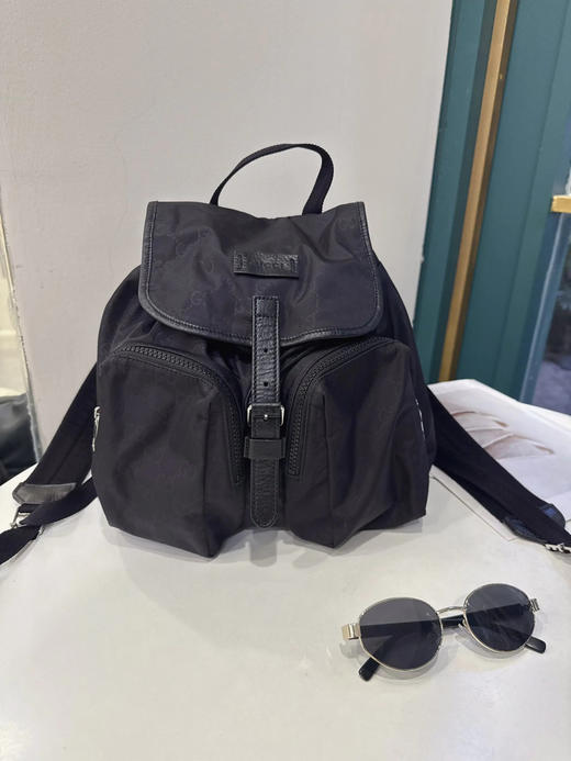 Gucci 黑色 尼龙 降落伞 双肩包 商品图0