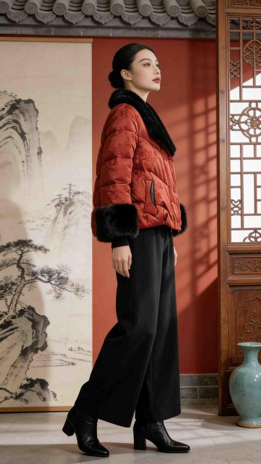 543369皮毛一体鹅绒服 商品图4