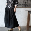 牧衣游原创 丝麻净色半身裙黑色通勤百搭显瘦垂感宽松A字裙 暮四 商品缩略图0