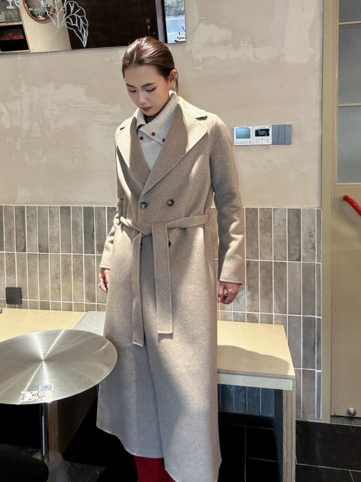 【高级定制】噢蜜ooomeooo纯羊绒翻领手工大衣 商品图5