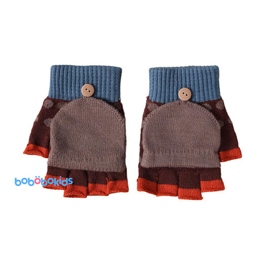 【特价！儿童半指翻盖两用手套】 3-10岁幼儿园小学生写字保暖手套 秋冬季保暖毛线针织 商品图6