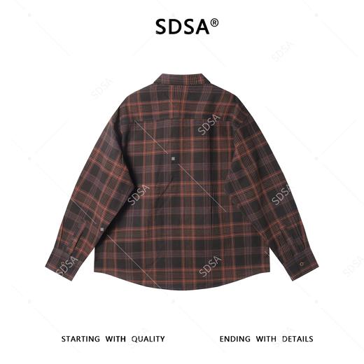 33261SDSA男士秋冬新款痞帅男装韩版简约撞色格纹格子设计长袖衬衫百搭 商品图5