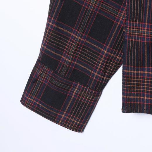 33261SDSA男士秋冬新款痞帅男装韩版简约撞色格纹格子设计长袖衬衫百搭 商品图4