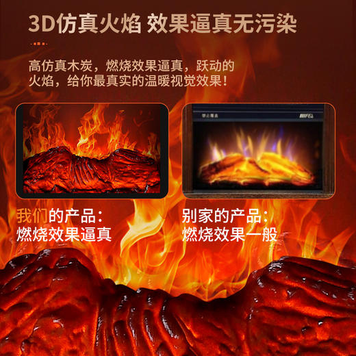 【居家美学❗️骆驼3D动态火焰取暖器】即开即热，驱赶严寒，温暖常相伴！仿真火焰山暖风机家用小型壁炉节能暖气炉台式电暖气 商品图3