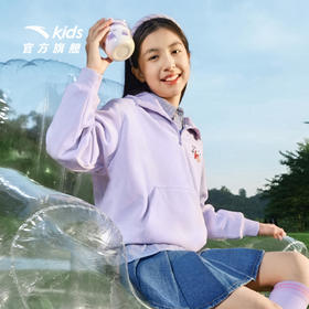 安踏儿童连帽衫26春季新款女大童潮流印花休闲卫衣套装 362618724