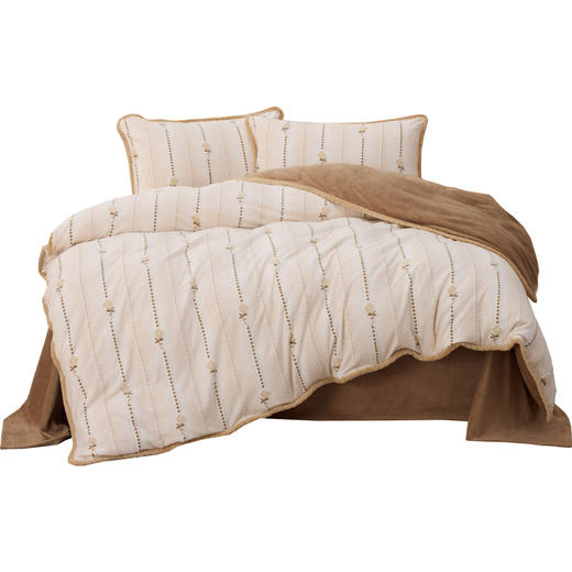 多喜爱 牛奶绒雕花工艺套件【不起球 不掉毛】【 A类高克重】【柔软舒适 抗静电】浅织恋曲 商品图5