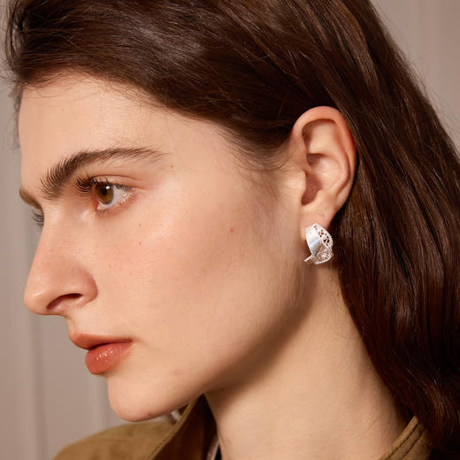 ARSIS｜纯真年代系列 复古双层飘带耳钉 商品图6