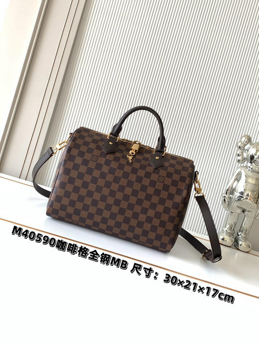 秋冬特惠💰1270 渠道级LV【全钢五金 MB163c01变码芯片】te级LV 全套包装 M40590咖啡格 本款Speedy 系列手袋 商品图0