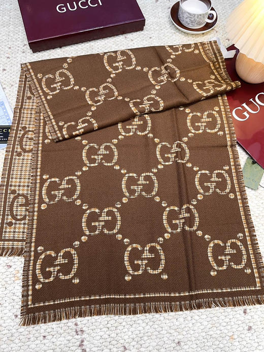 秋冬特惠💰260 古驰围巾 经典GG图案 商品图3