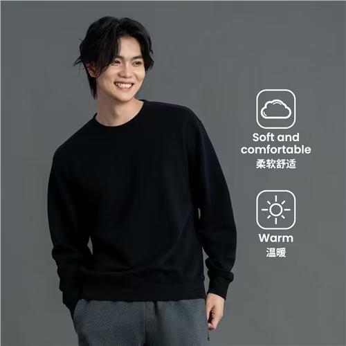 佐丹奴男装25年新款基础百搭圆领舒适长袖抓绒卫衣01025609 商品图2