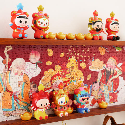 【挂在玄关 开门见财】TOI图益拼图成人版588片 五福临门中国风财神招财带相框玄关装饰画 商品图1