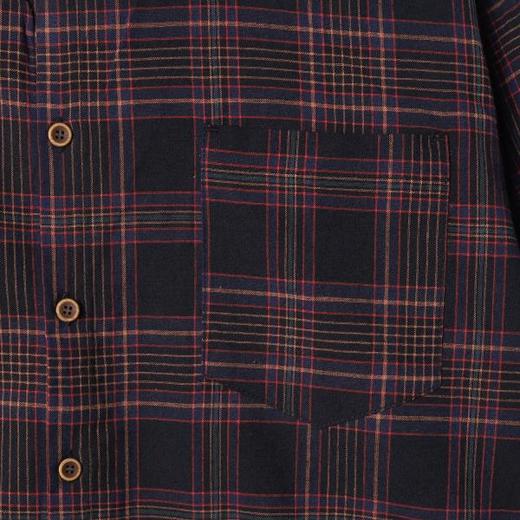 33261SDSA男士秋冬新款痞帅男装韩版简约撞色格纹格子设计长袖衬衫百搭 商品图3