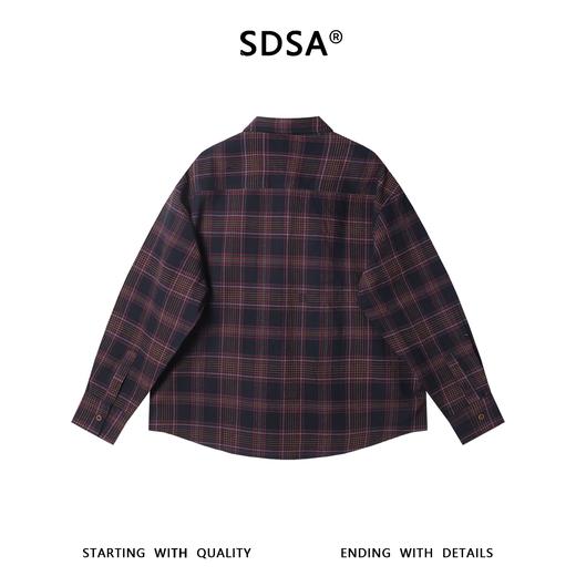 33261SDSA男士秋冬新款痞帅男装韩版简约撞色格纹格子设计长袖衬衫百搭 商品图5