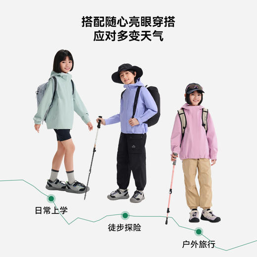 伯希和户外儿童冲锋衣新款Teflon三防耐磨运动外套防风防水登山服 商品图4