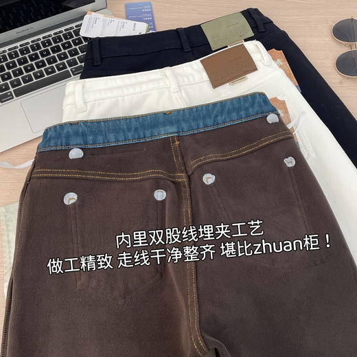 四面弹！高腰显瘦烟管裤加厚加绒直筒牛仔裤女冬季2026新款裤子秋冬！ 商品图4