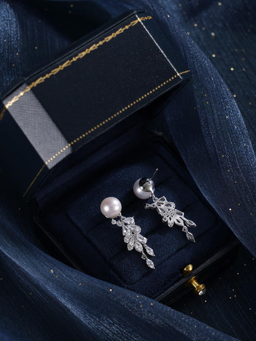 子佩集【穗穗珍惜】银S925珍珠惜王妃耳钉【MZEH007】9mm珠流苏麦穗2601 商品图2