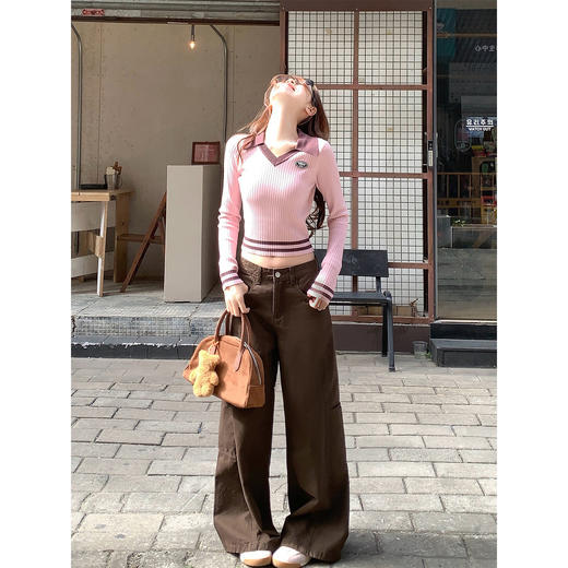 <曾小咸推荐>现货秒杀 ！微信超特价！韩系v领短款针织衫 日常129.99 立减60 秒杀69.99！！ 商品图2