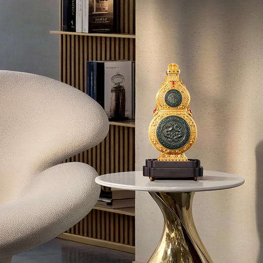 朱炳仁铜 |《福禄泰瓶》碧青玉手版 商品图4