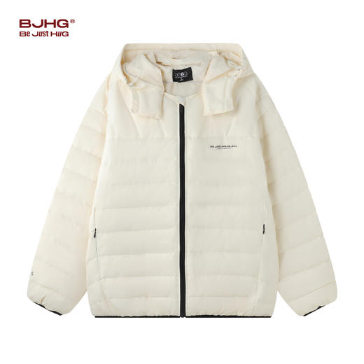 BJHG不计后果轻薄羽绒服男冬90白鸭绒可拆卸羽绒帽美式宽松外套女 商品图1