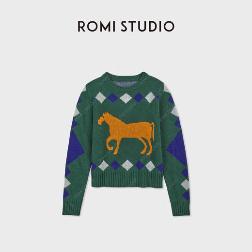 ROMI STUDIO澳大利亚进口超细美利奴羊毛圆领套头毛衣 RWCWS67377 商品图1