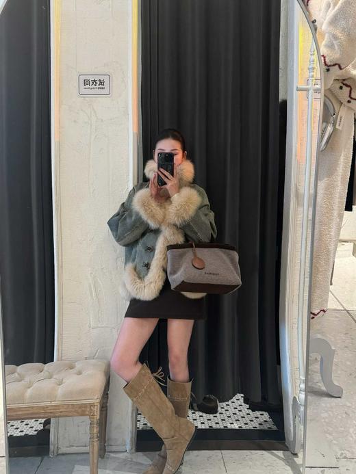 【门店同款】ENJOY冬季“游牧漫寻”海盐白沙皮草外套 167450177 商品图2