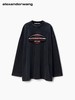 Oversize大魔王tee，胸口印花设计。纯棉锁边圆领长袖上衣E010868 商品缩略图6