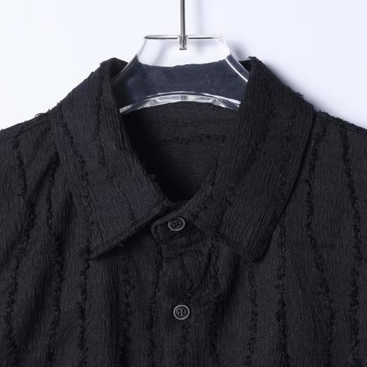 2972SDSA男士秋冬新款痞帅男装简约纯色磨毛竖纹设计长袖衬衫百搭显瘦 商品图2