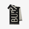 BURBERRY 巴宝莉 男女通用 B 盾牌徽标羊毛围巾 黑色 8109563 C1343 商品缩略图0