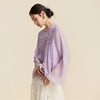 【林栖设计小店】手工绣花|桑蚕丝捏褶钉珠宽松淡紫仙气2026春新款真丝衫1961198 商品缩略图8