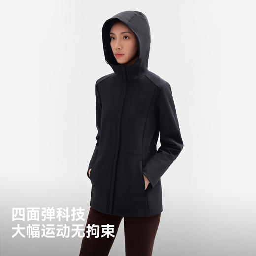 伯希和户外软壳衣女25秋冬新款防风收腰外套保暖修身夹克运动上衣 商品图3