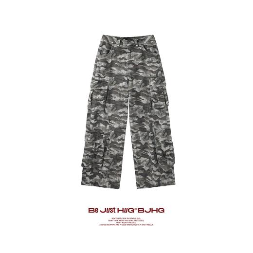 BJHG不计后果做旧迷彩裤子男款新款春季潮牌废土运动阔腿休闲裤女 商品图0