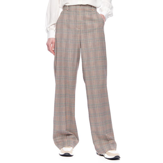 MAXMARA 女士 SOLANGE 格纹羊毛西裤 混色 51310817 002 商品图0